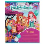 Тетрадь 12л. Клетка Enchantimals, скрепка