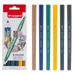 Набор линеров 6цв Brushpen Нью-Йорк, двухсторонние 0, 4мм/кисть, трёхгранный корпус, картонная упаков
