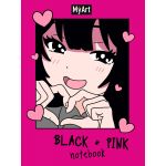 MyArt. Блокнот в линию Black & Pink. Сердечко